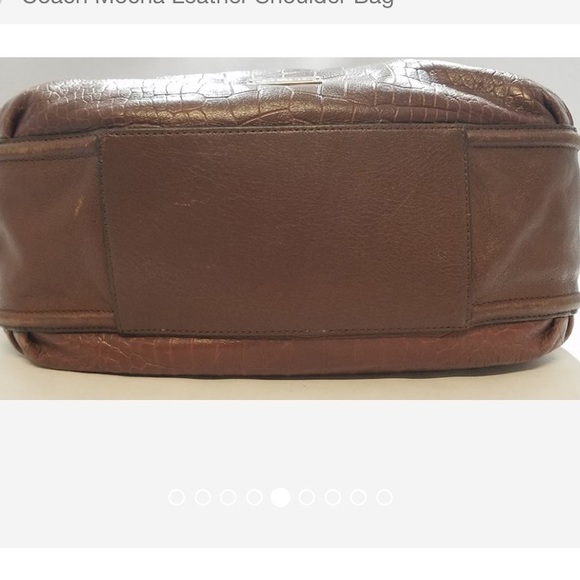 Coach Mocha Leather Shoulder Bag - Picture 6 of 16